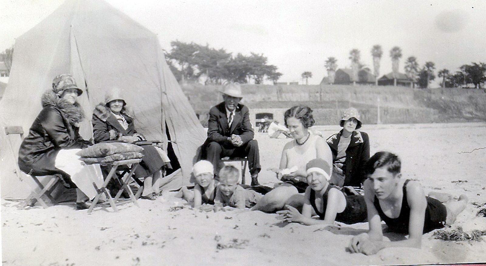 Herman and some family members on the beach