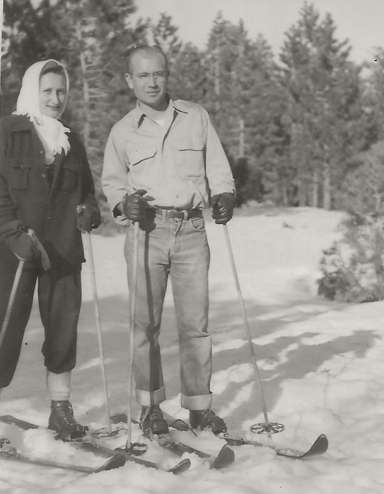 Mary and Herman Skiing at Big Bear 1950